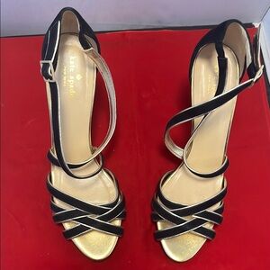 Kate Spade Black and Gold Elegant Heels